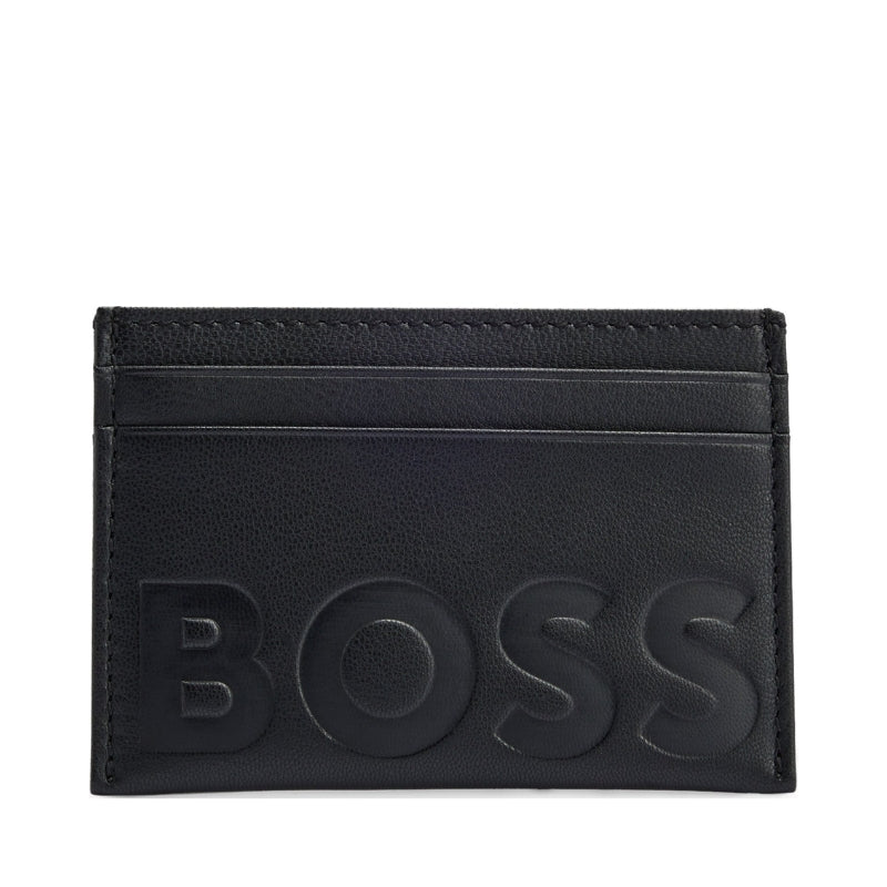 Grained-Leather Card Holder With Embossed Logo