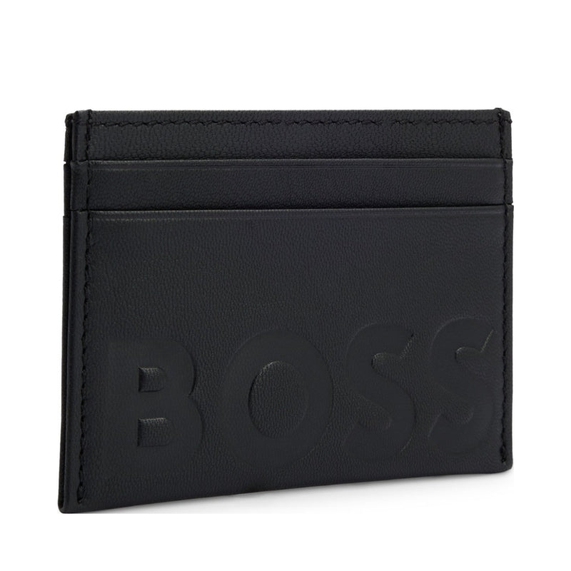 Grained-Leather Card Holder With Embossed Logo