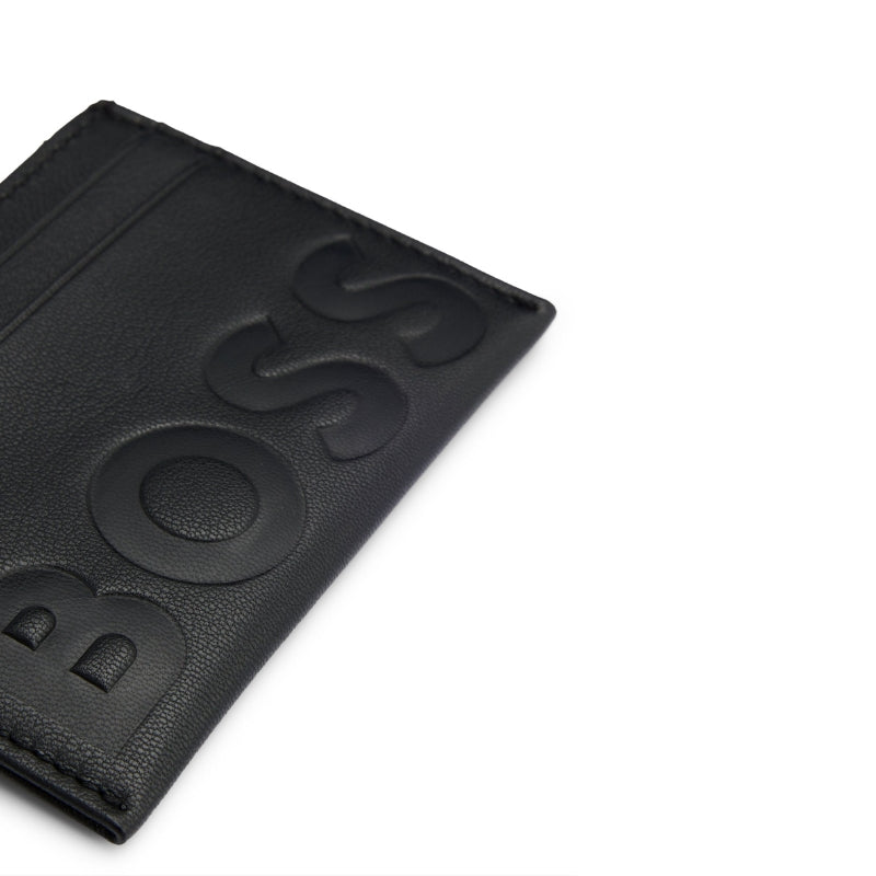 Grained-Leather Card Holder With Embossed Logo