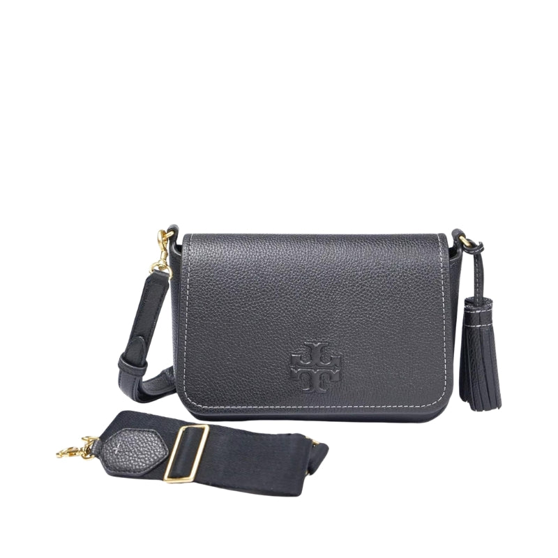 Thea Flap Pebbled Leather Crossbody Bag