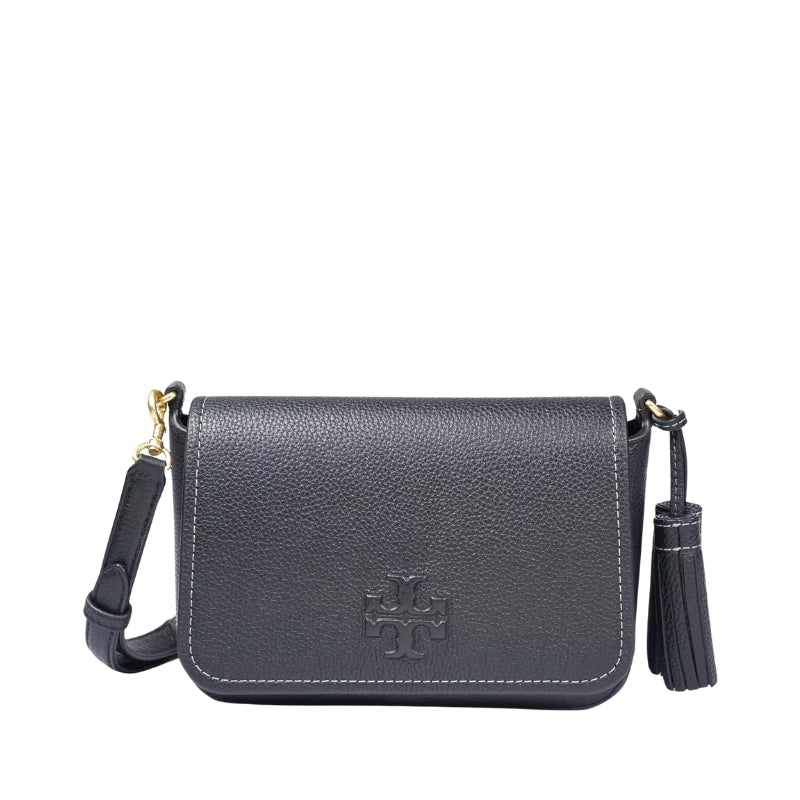 Thea Flap Pebbled Leather Crossbody Bag